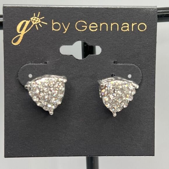 G by Gennaro Silver Encrusted Crystal Earrings - Picture 2 of 6